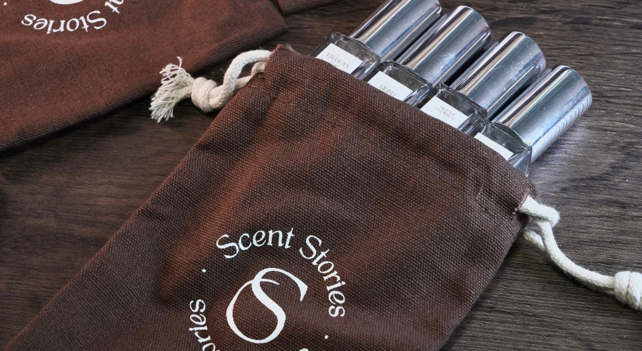 Perfume Pouch in Brown Canvas